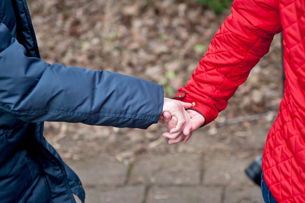 Vrijwilligers wandelen